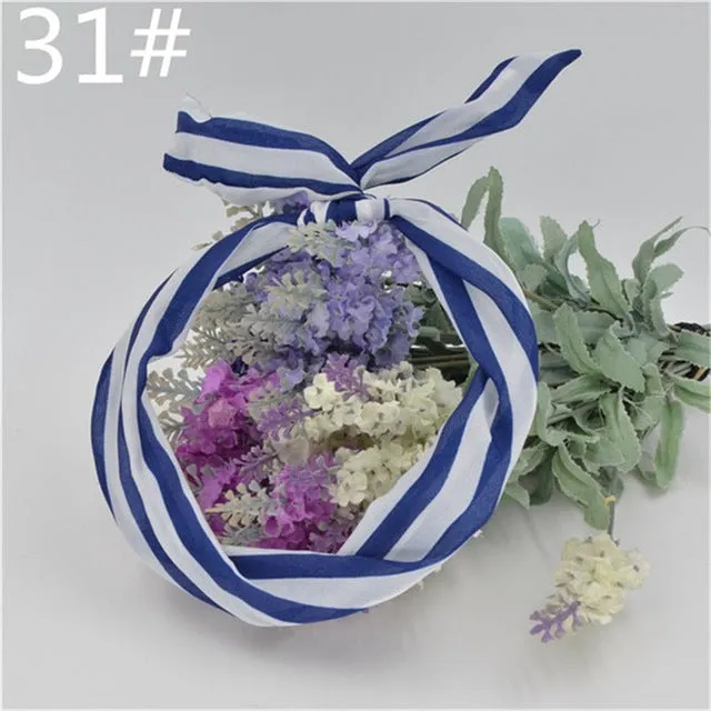 1Pcs Cute Korean Dots Bunny Rabbit Ear Ribbon Headwear Hairband Metal Wire Scarf Headband Hair Band Accessories 20 Colors
