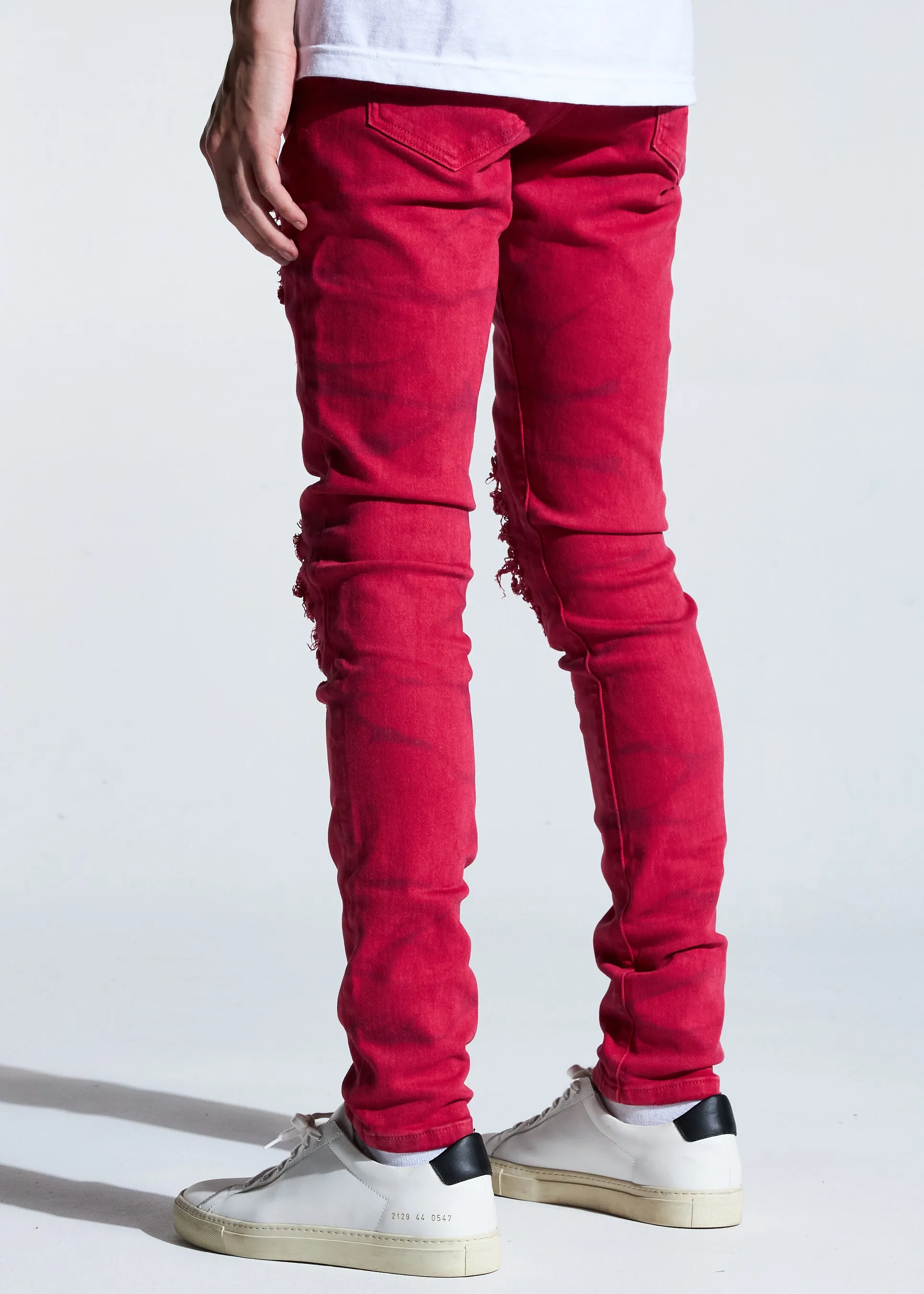 Amador Rip & Repair Denim (Red)