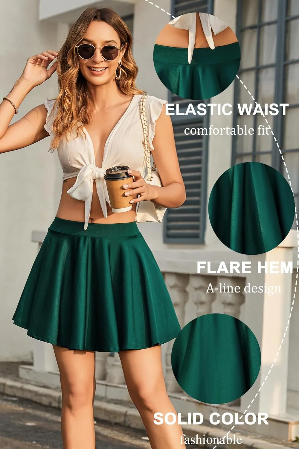 Avidlove Pleated Mini Skirt Plaid Skirts High Waist A Line Skater Skirt for Lingerie Schoolgirl