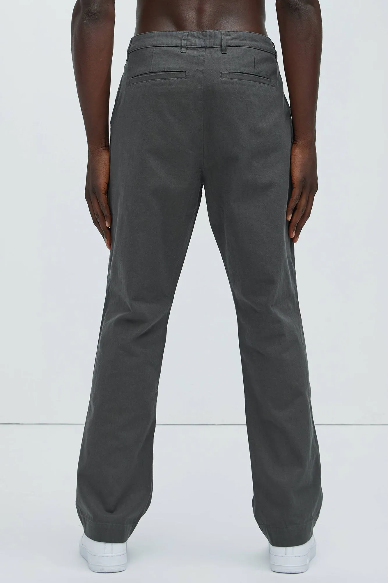 Berry Herringbone Straight Pants - Charcoal