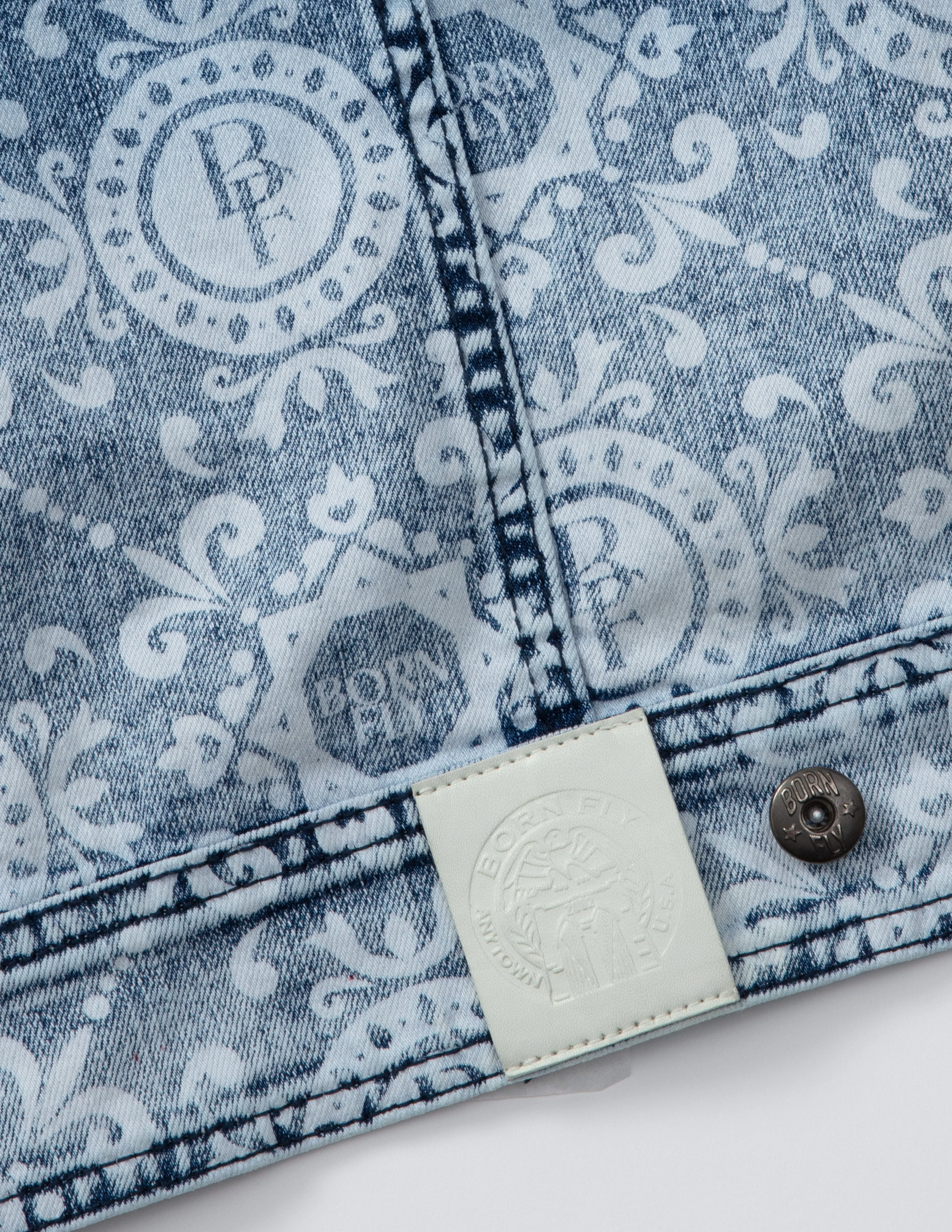 Big & Tall - Discharge Printed Denim Jacket