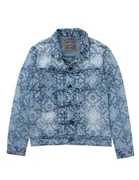 Big & Tall - Discharge Printed Denim Jacket