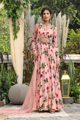 Blush printed anarkali set