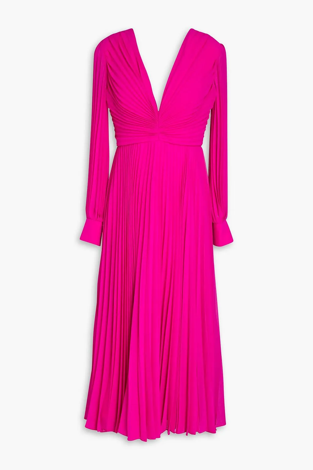 Chiffon midi dress with pleats and gathers BADGLEY MISCHKA, pink