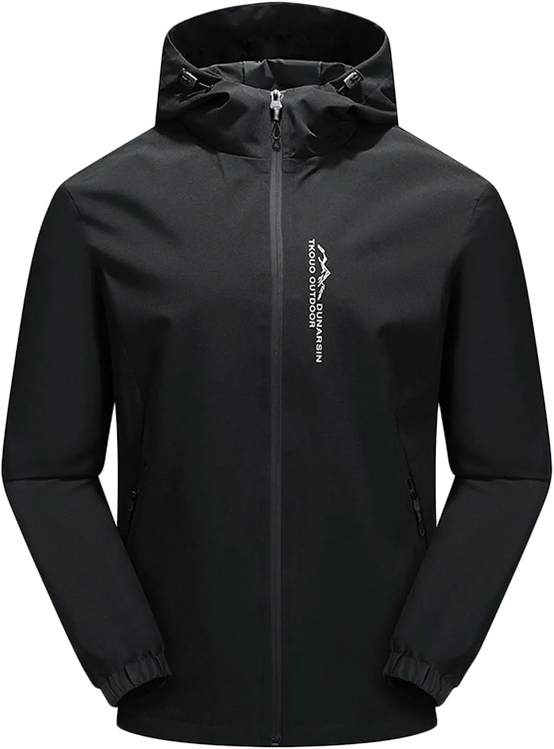 CRNTCEM Waterproof Hoodies Jacket for Men Plus Size Spring Fall Outdoor Travel Hiking Jacket Packable Rain Softshell Raincoat
