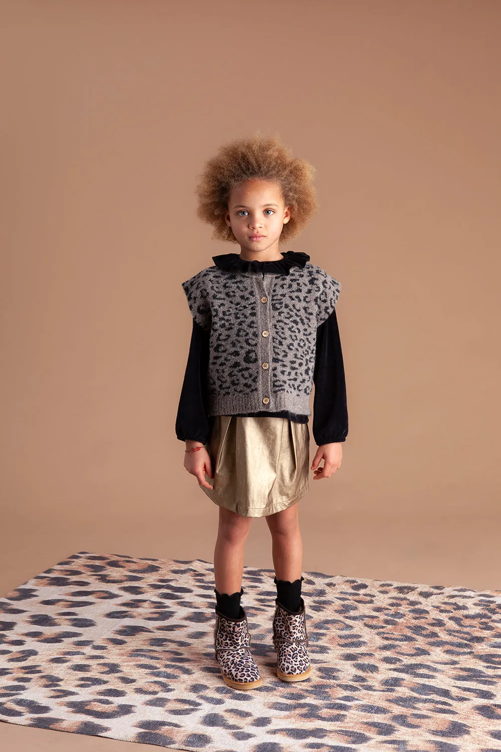Gold Leatherette Mini Skirt