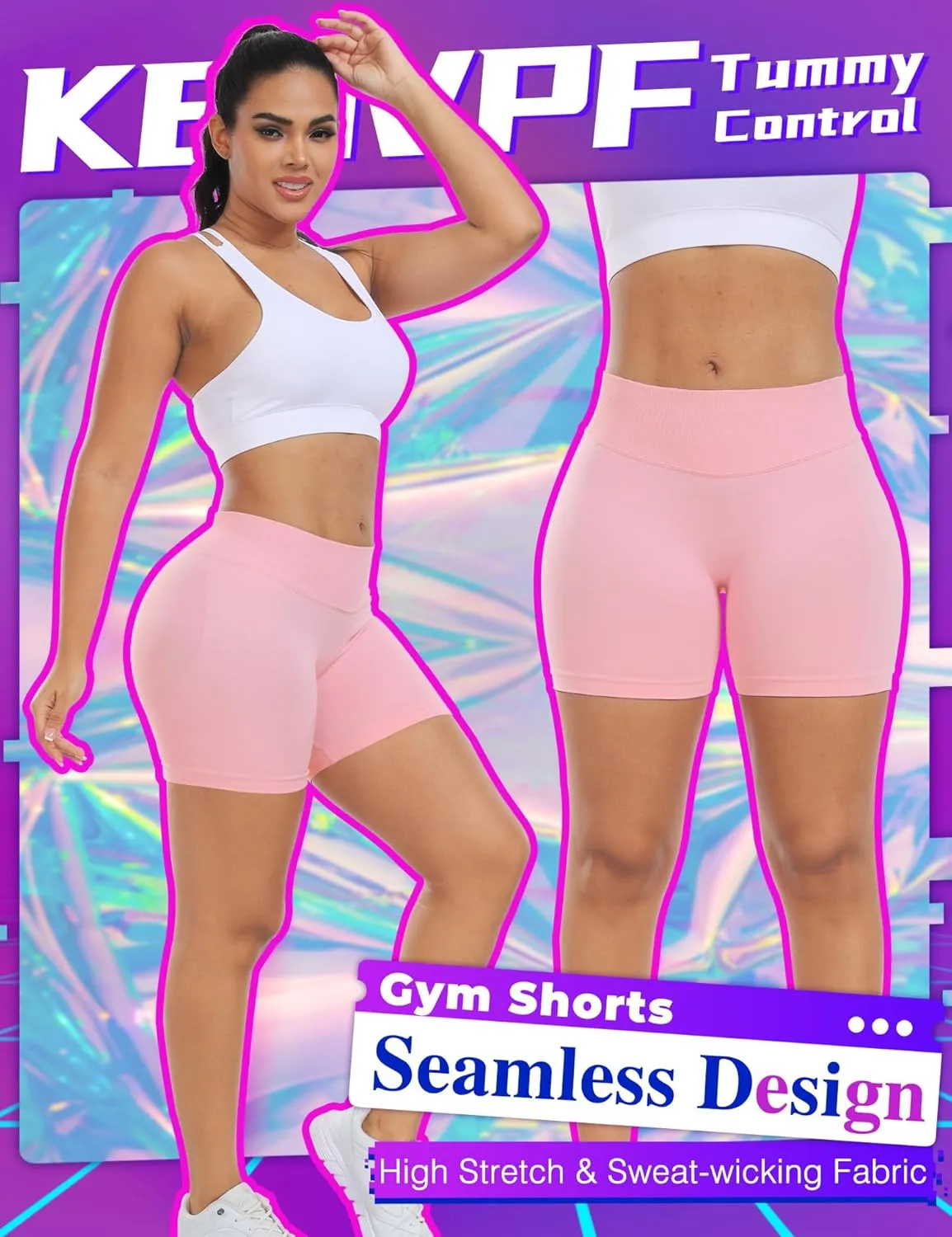 Impact Gym Shorts Women 4.5" Workout Shorts Scrunch Butt Lifting Seamless Booty Shorts Yoga Shorts Biker Shorts