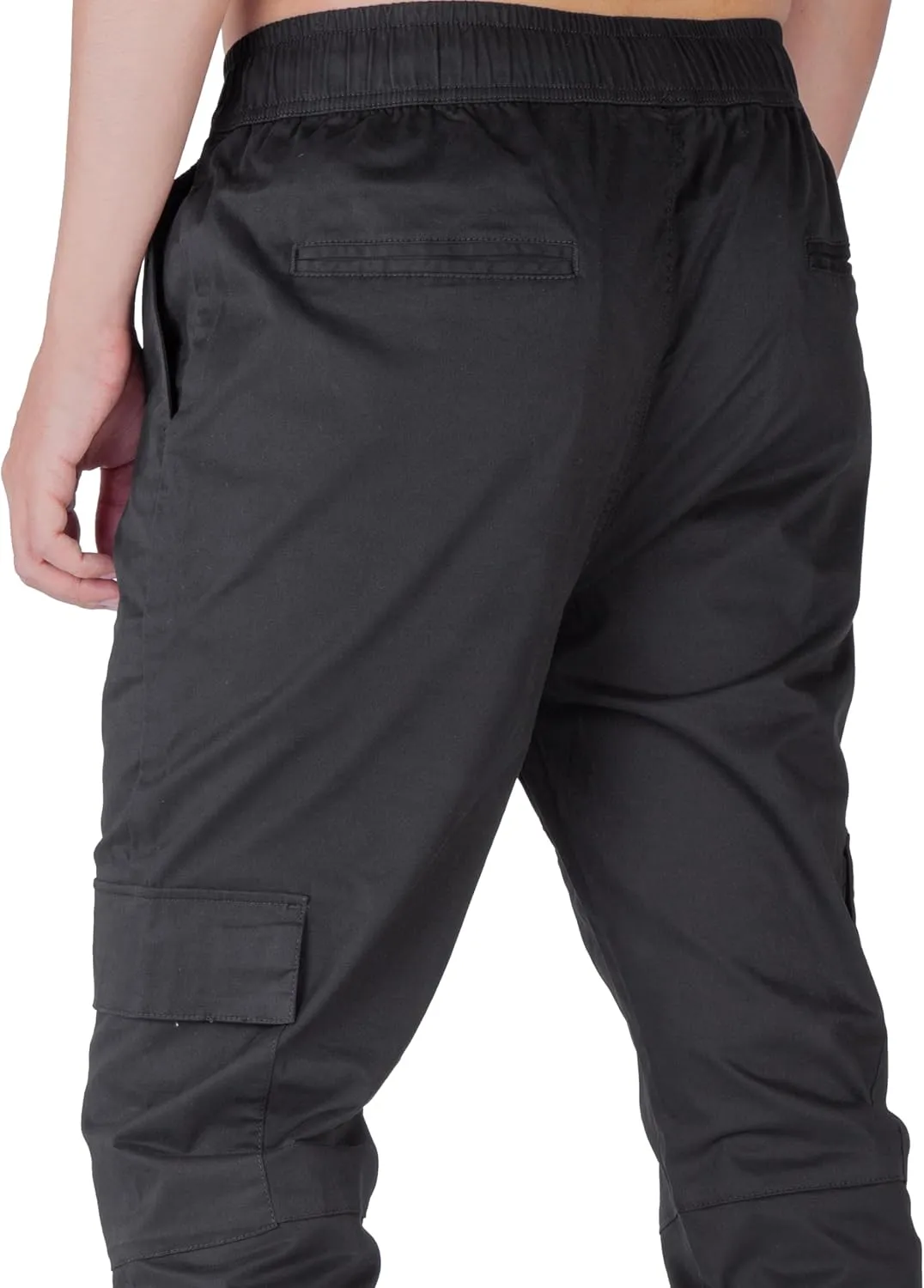 ITALYMORN Khaki Cargo Joggers for Men Elastic Ankle and Waist Casual Chino Hiking Pants Summer
