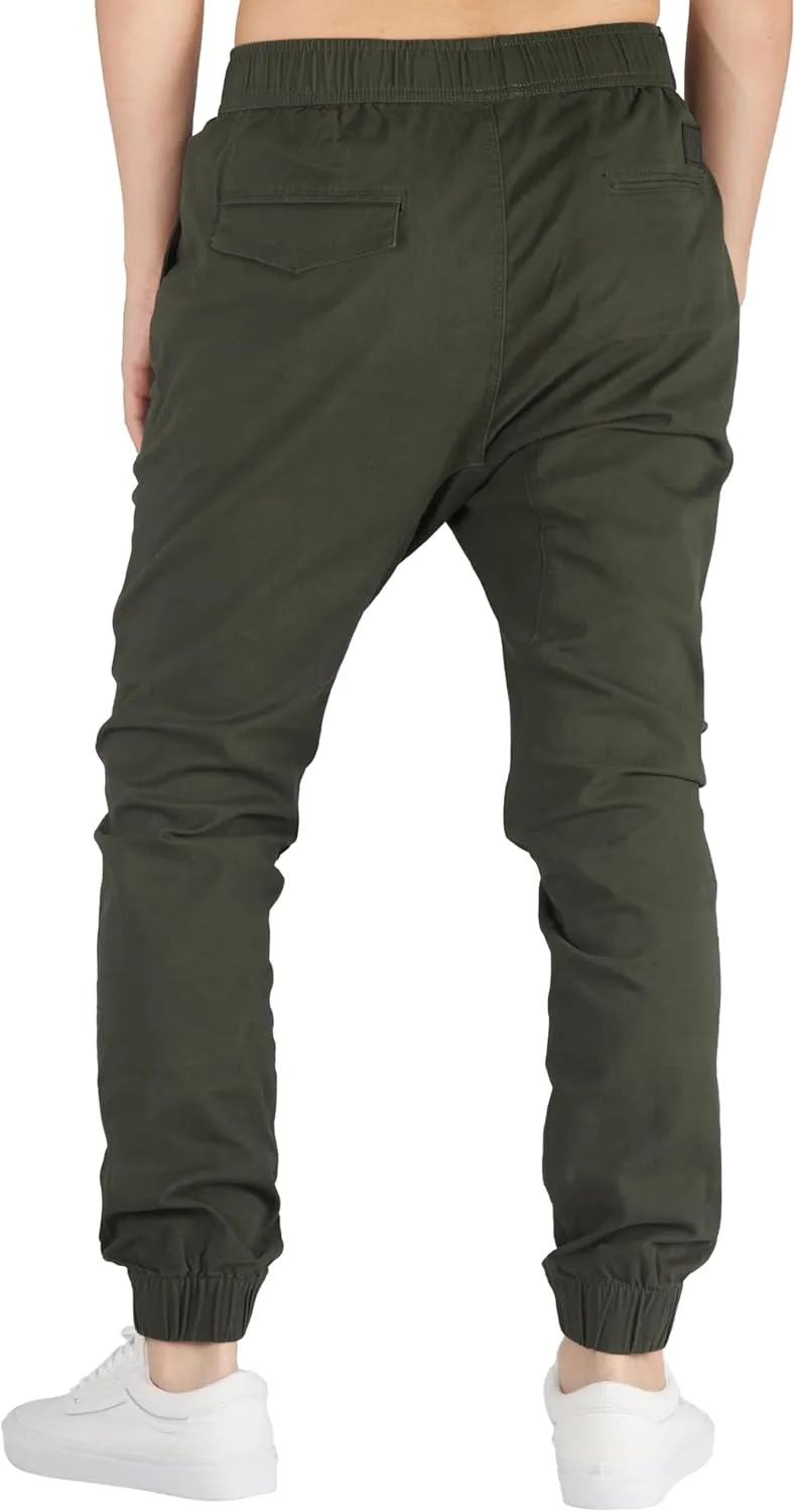 ITALYMORN Khaki Chino Joggers for Men Twill Stretch Casual Pants with Pockets