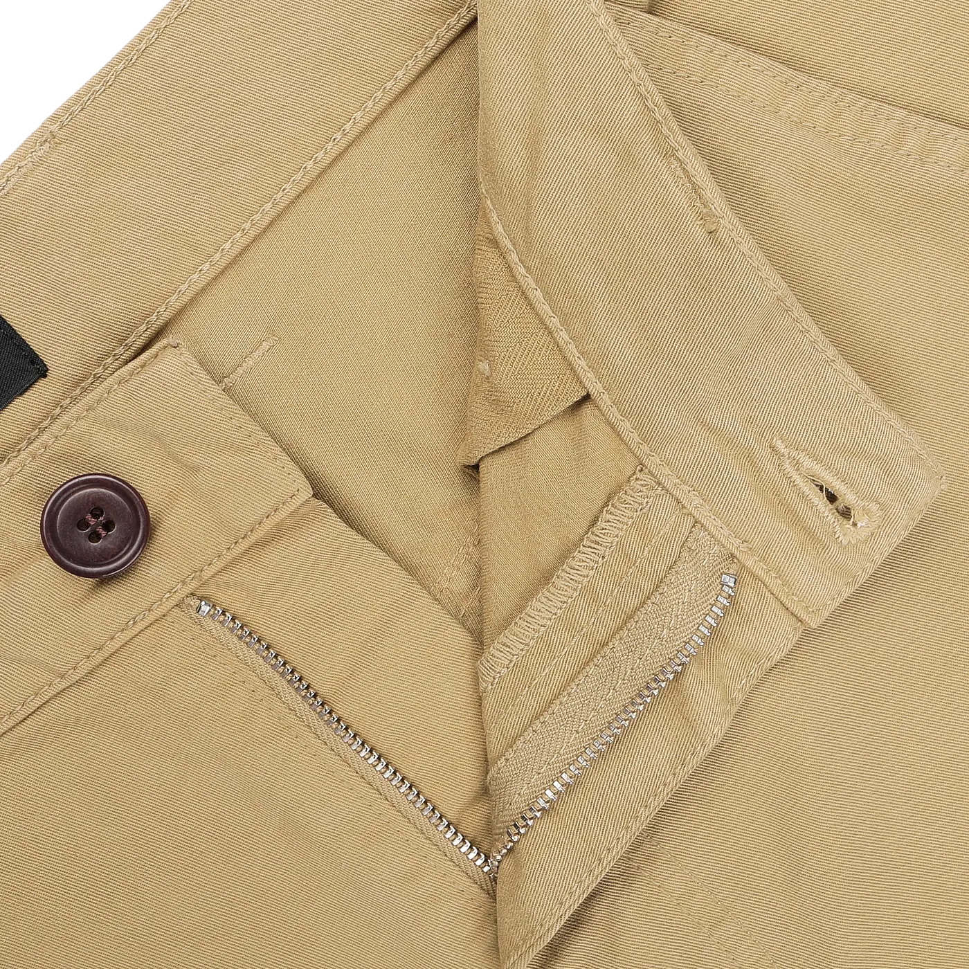 Khaki Double Twisted Cotton Twill Fatigue Pants