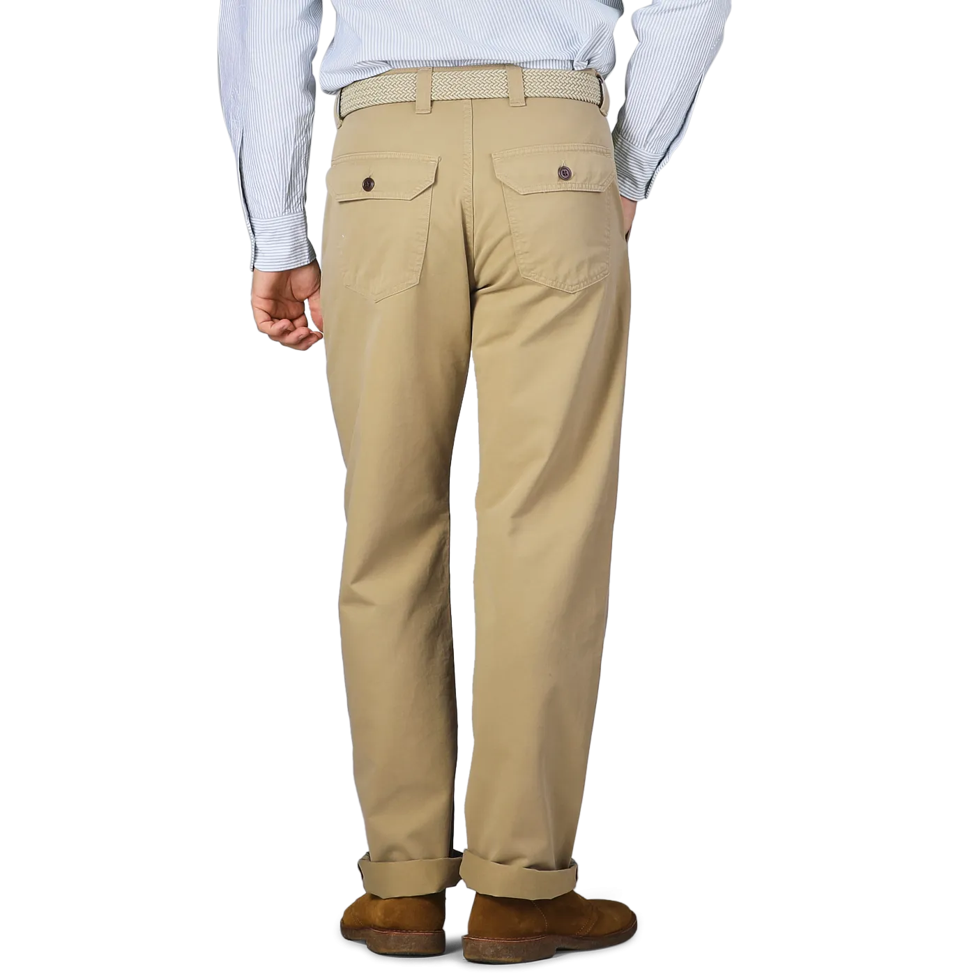 Khaki Double Twisted Cotton Twill Fatigue Pants