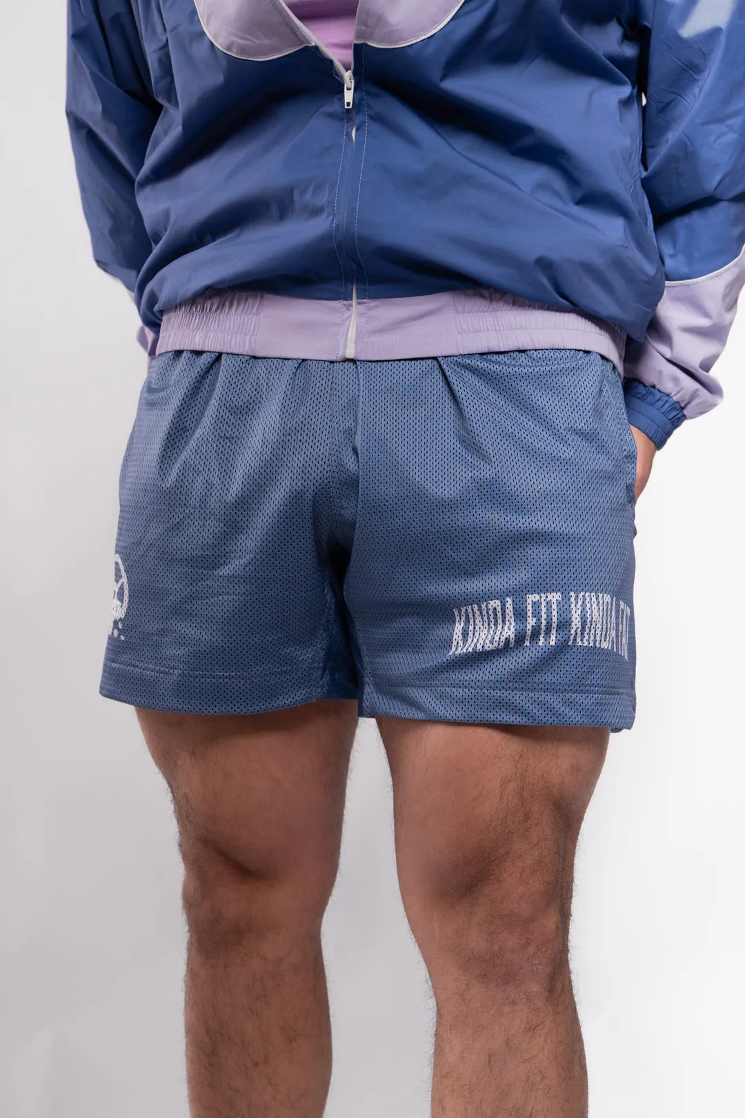 Kinda Fit Kinda Fat Cafeteria Signature 5.5" Mesh Shorts (Blue)