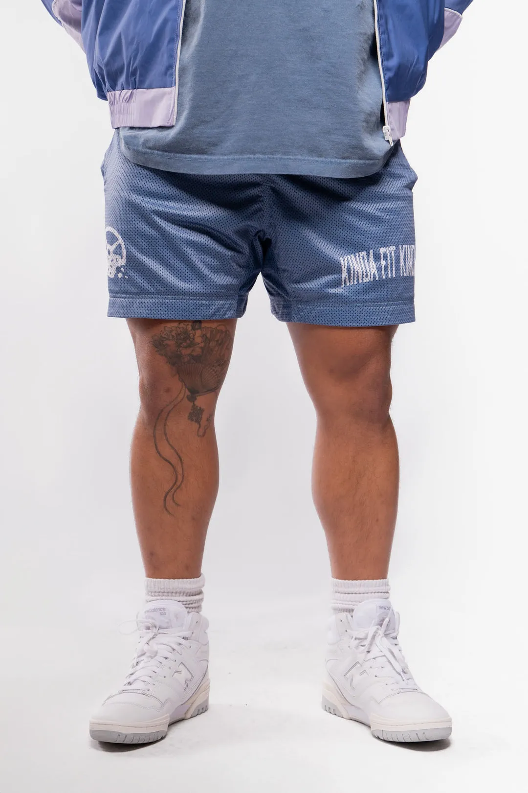Kinda Fit Kinda Fat Cafeteria Signature 5.5" Mesh Shorts (Blue)