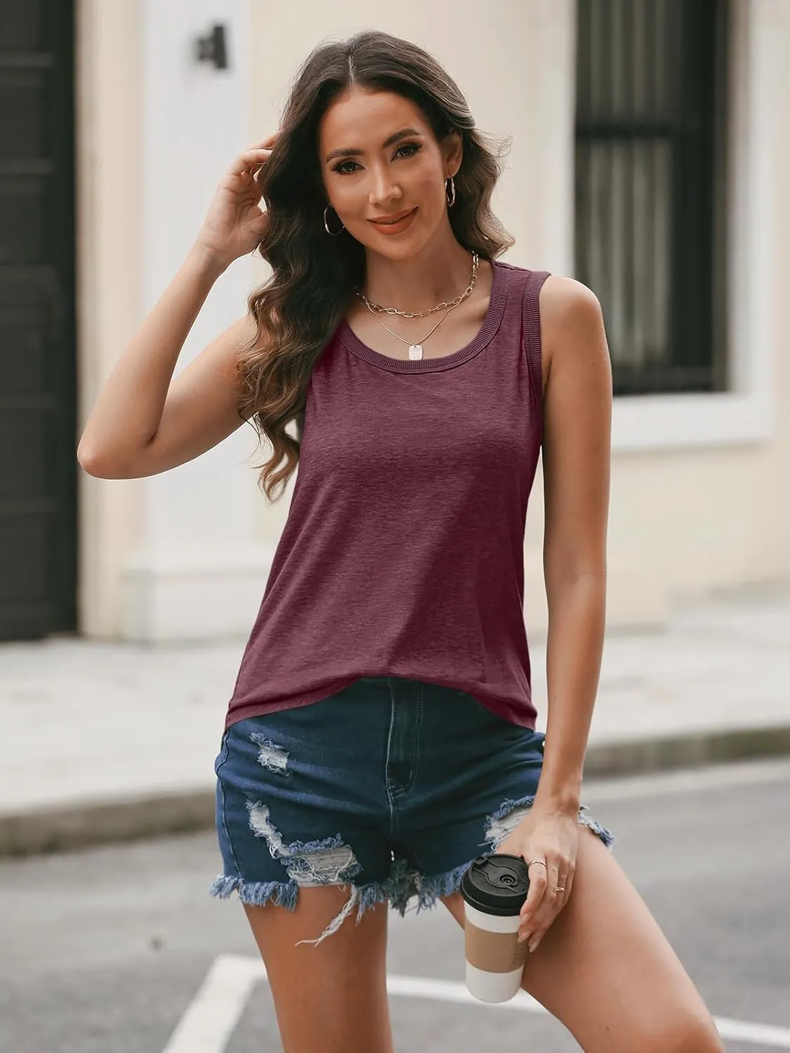 LILLUSORY Womens Loose Fit Casual Flowy Basic Tank Tops Sleeveless Summer Tops Clothing Outfits 2025