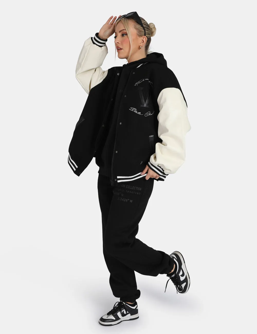 Oversized Fit Printed Jogger Black