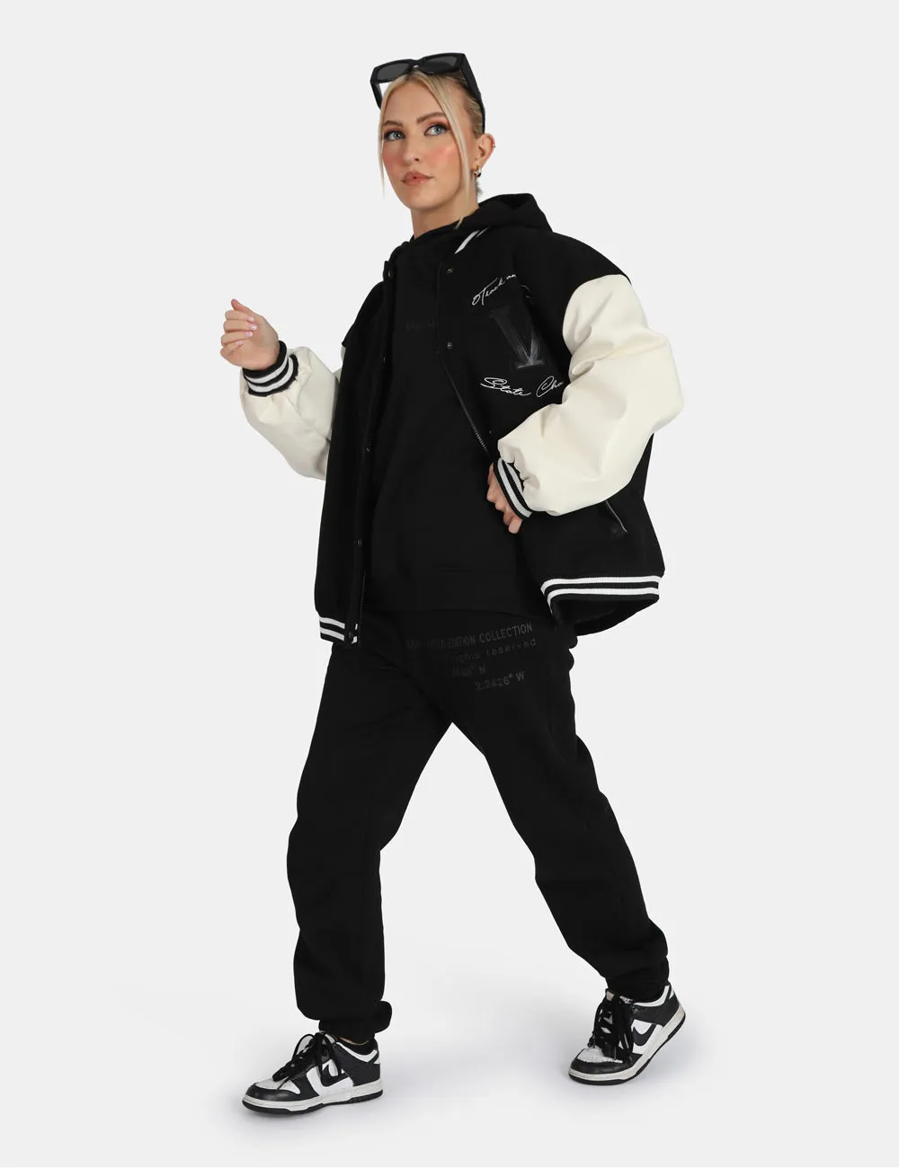 Oversized Fit Printed Jogger Black