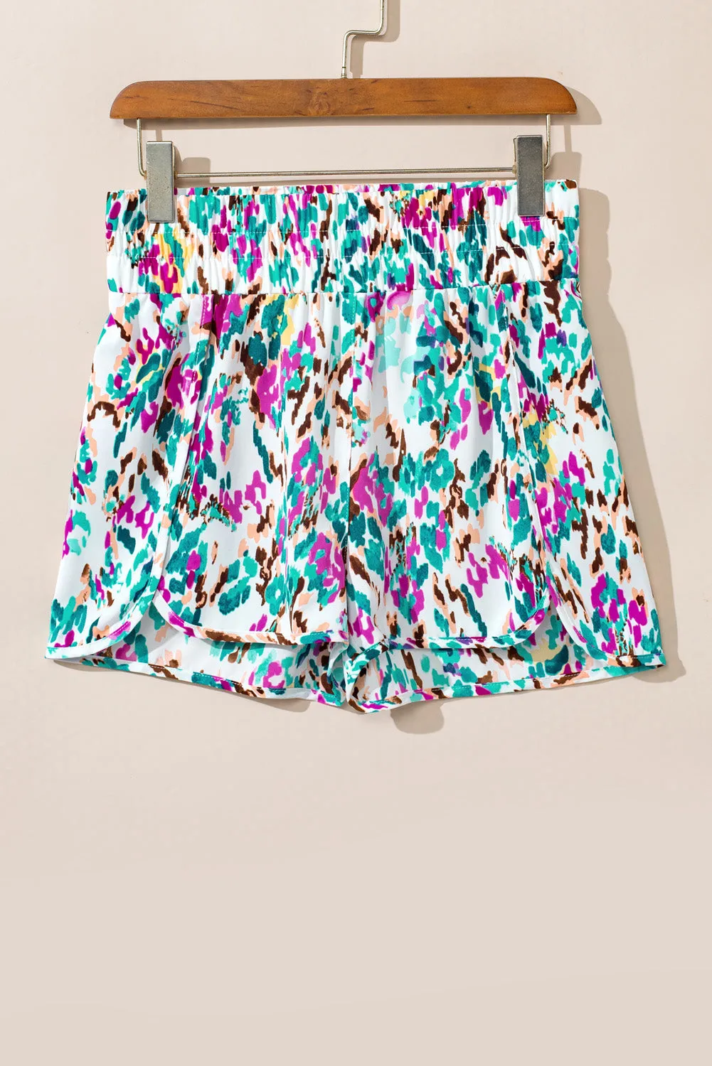 Pink Plaid High Waisted Athletic Shorts