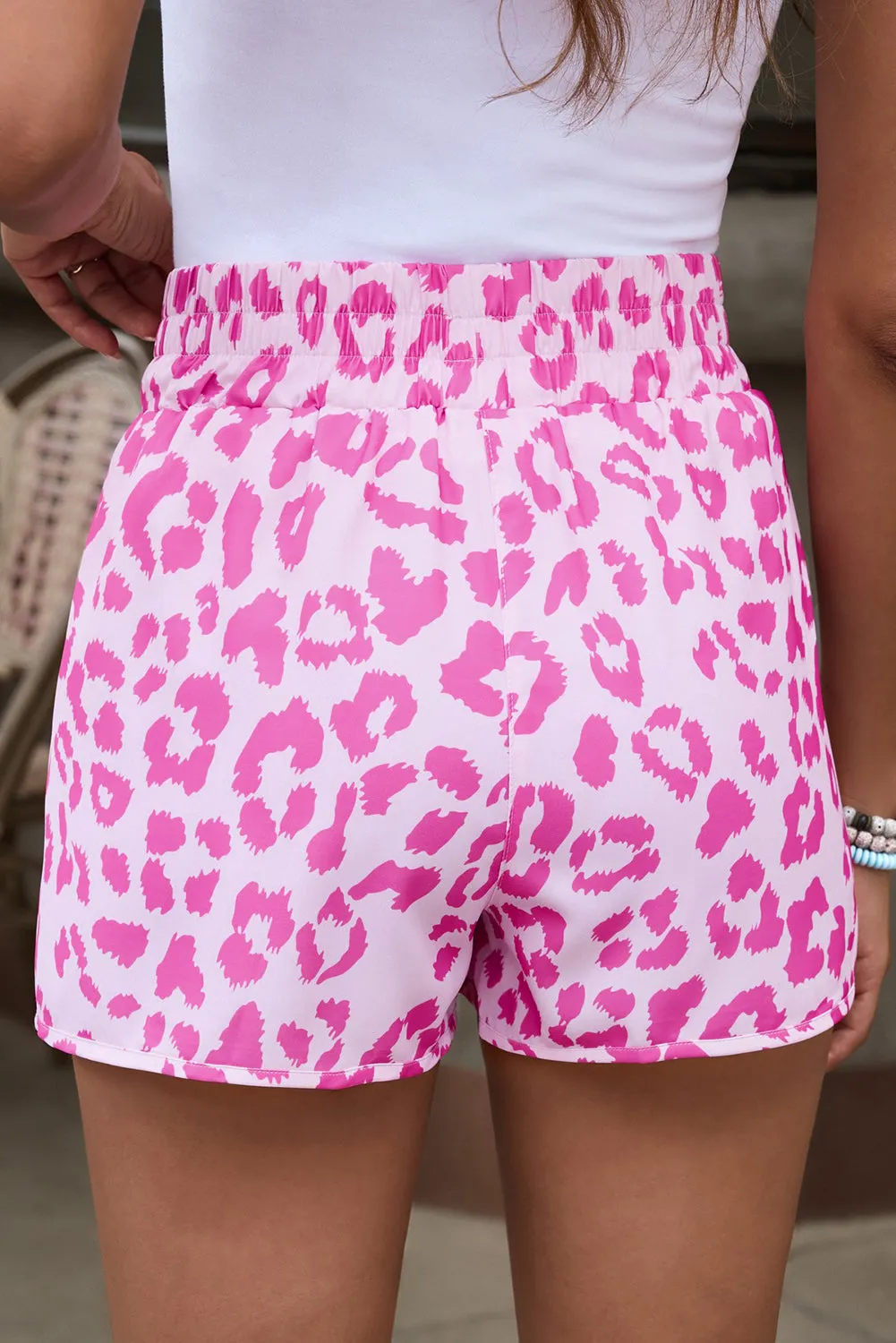 Pink Plaid High Waisted Athletic Shorts