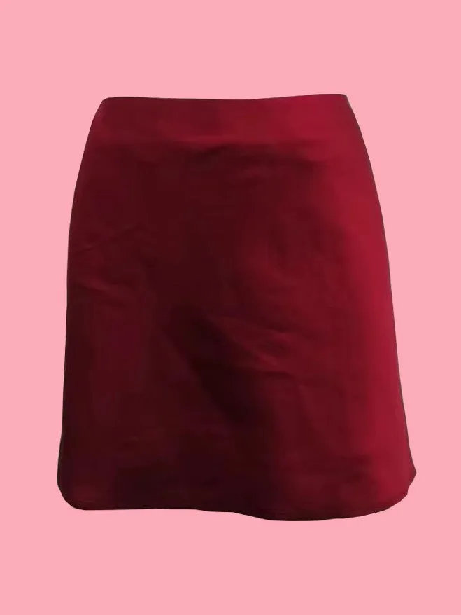Satin Bias Cut Mini Skirt