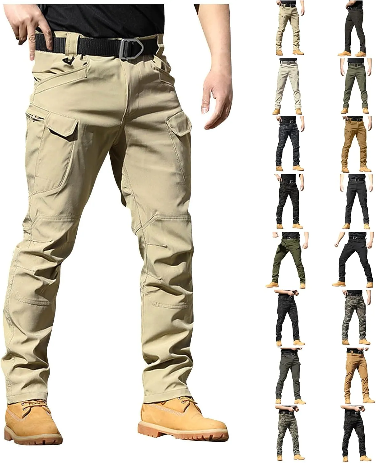 Tactical Cargo Pants for Men Ripstop Water Resistant Camo Hiking Pants Stretch Lightweight Work Pant Multi Pockets