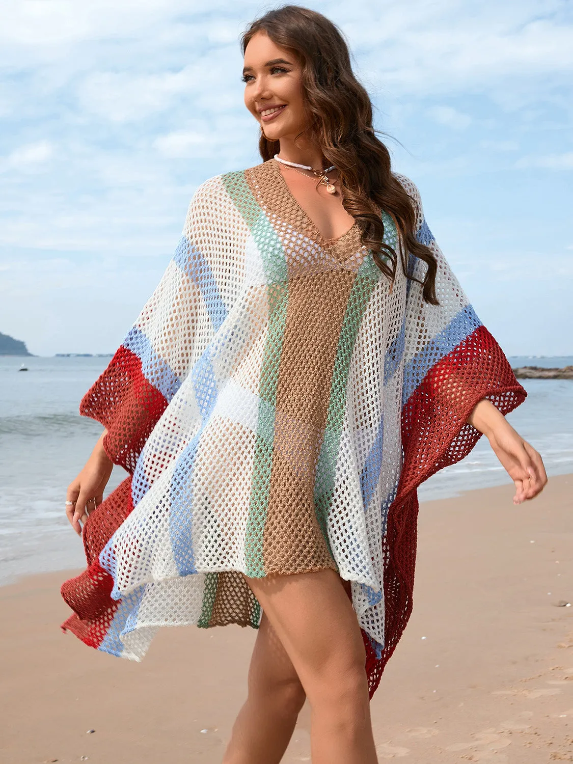 TEEK - Color Block Plunge Cover-Up