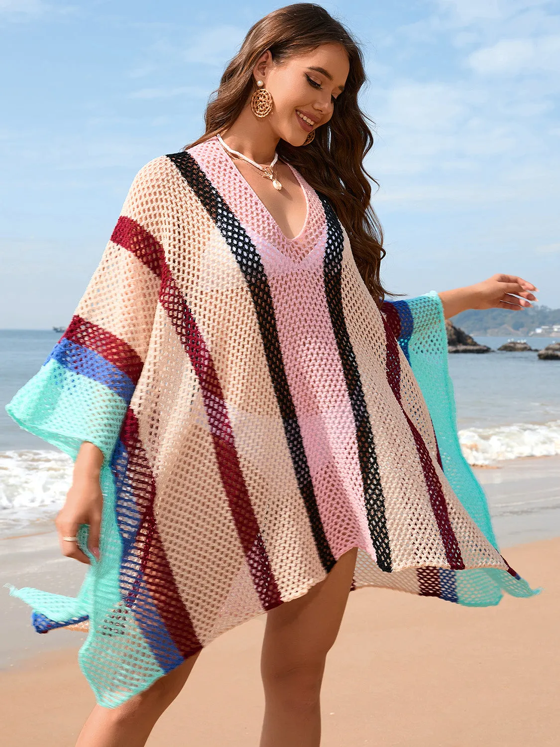 TEEK - Color Block Plunge Cover-Up