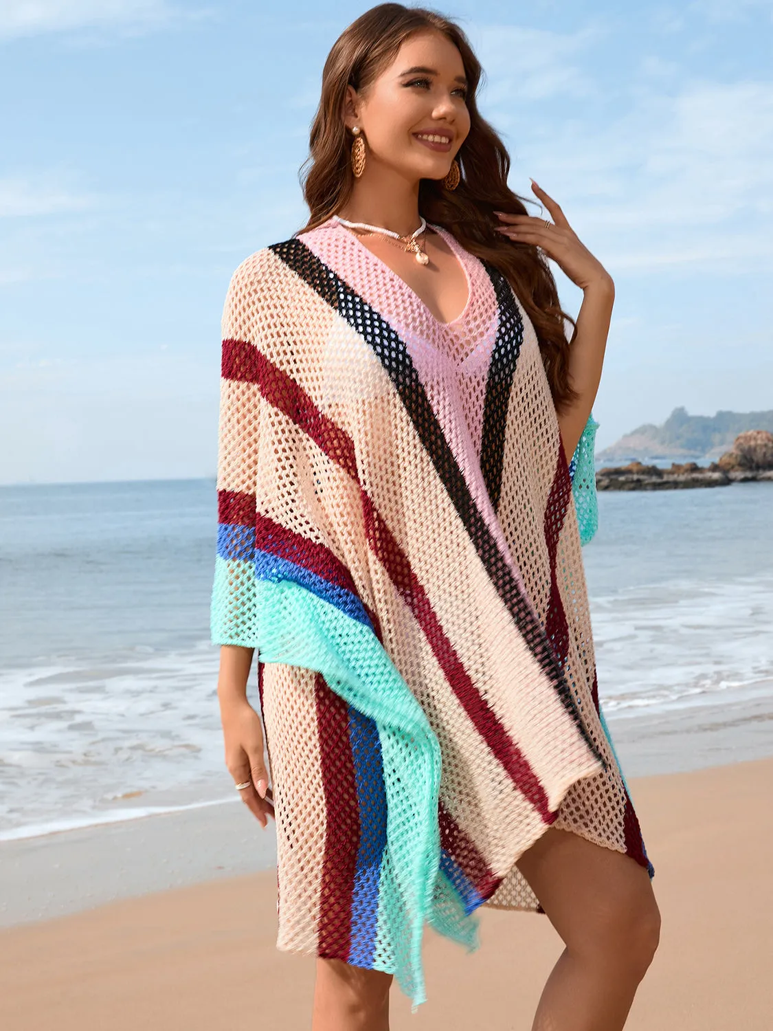 TEEK - Color Block Plunge Cover-Up