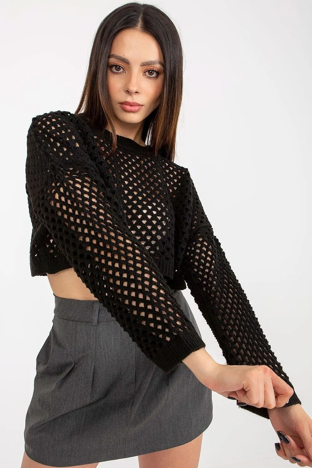 TEEK - Crop Mesh Long-Sleeved Top