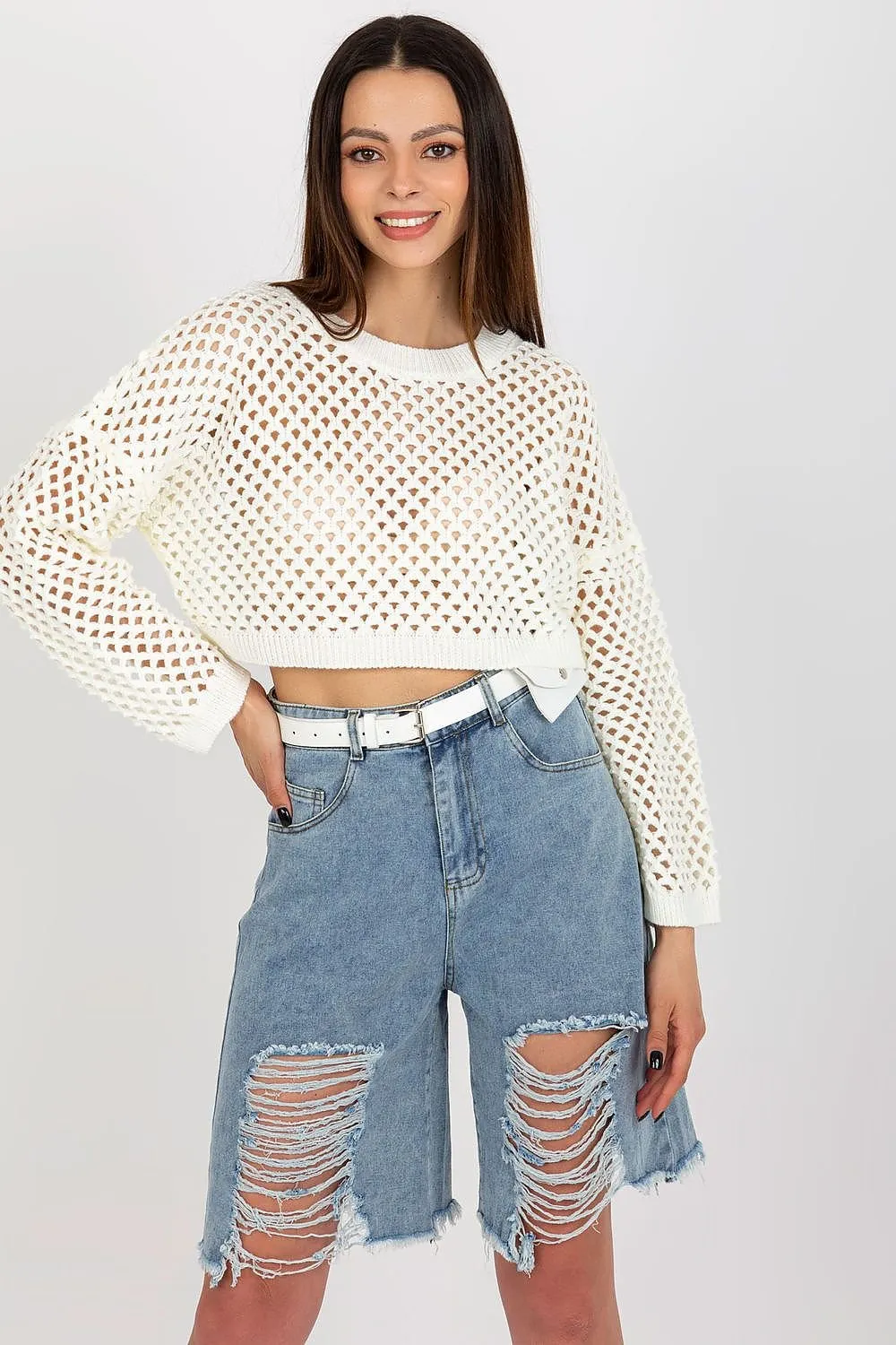 TEEK - Crop Mesh Long-Sleeved Top