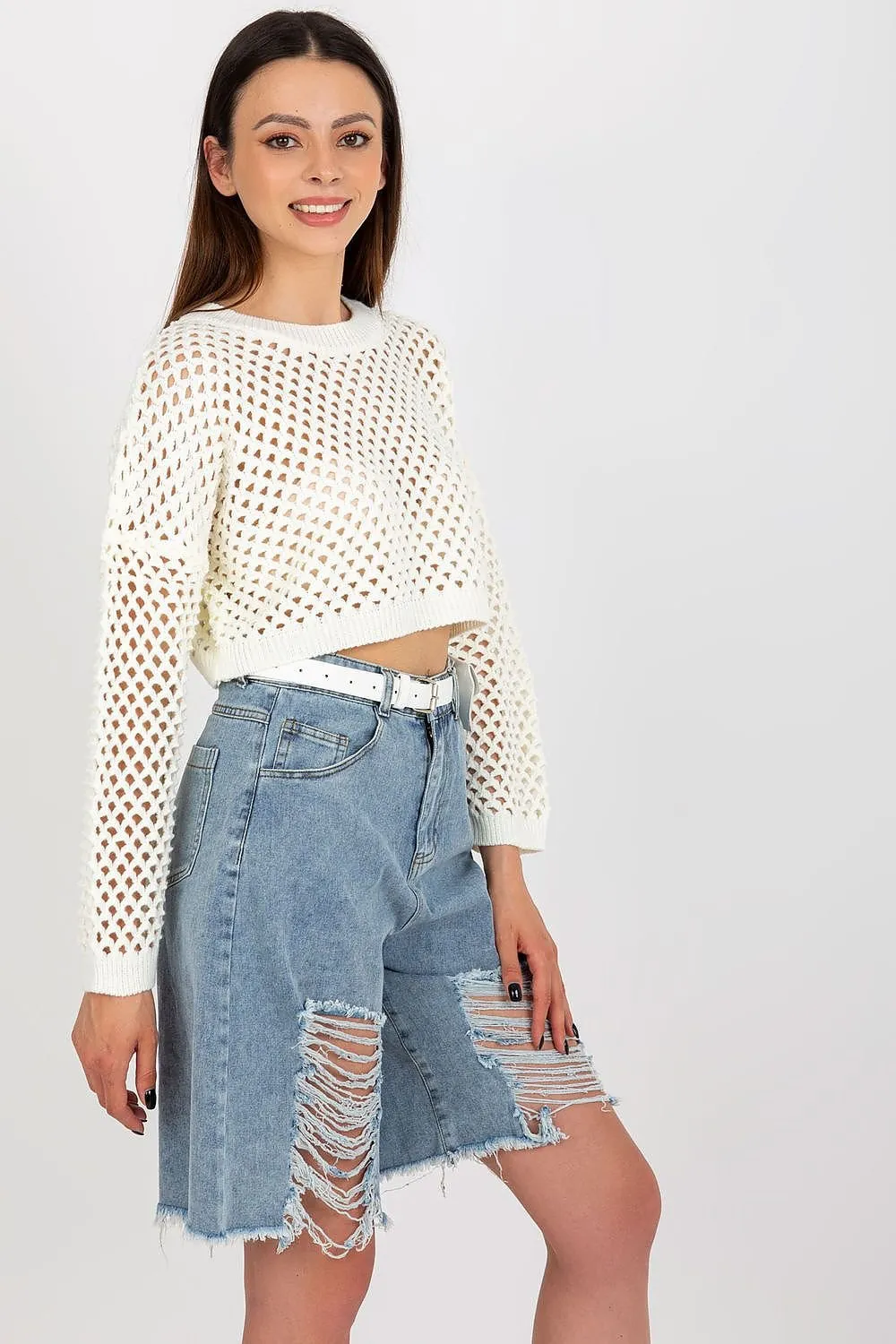 TEEK - Crop Mesh Long-Sleeved Top
