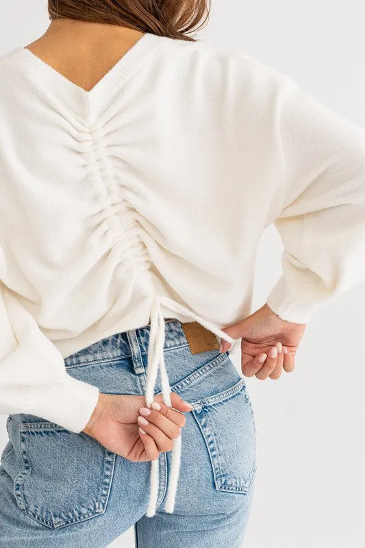 TEEK - Fuzzy Sweater with Back Ruching