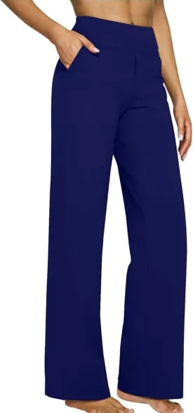 Vaultti Flex Trousers for Women,Yoga Pants with Pockets Business Casual Dress Pants High Waisted Straight Leg Pants