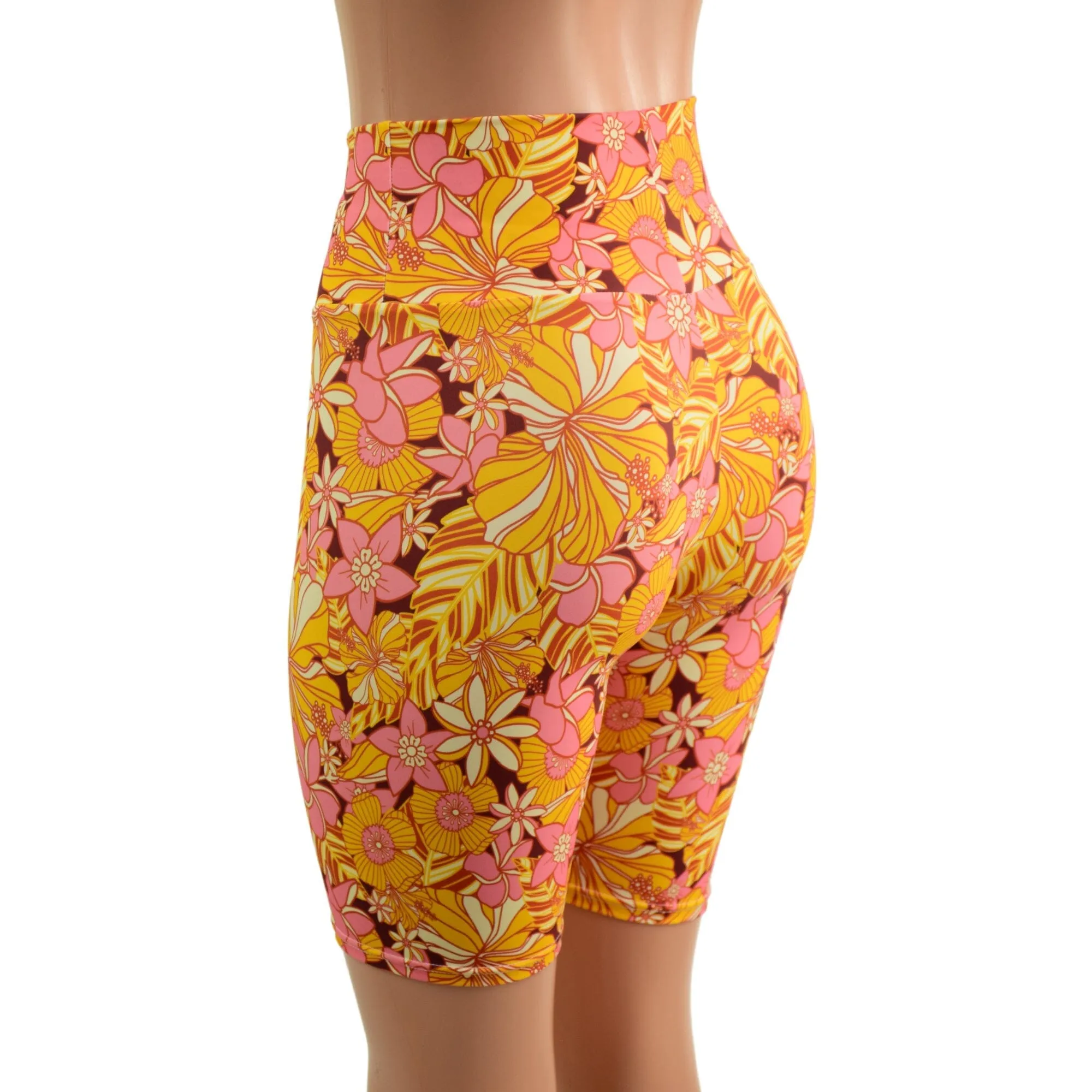 What The Floral High Waist Bike Shorts Ready To Ship