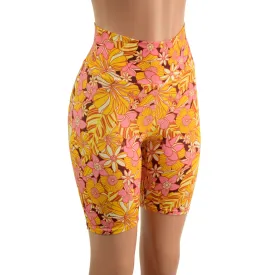 What The Floral High Waist Bike Shorts Ready To Ship