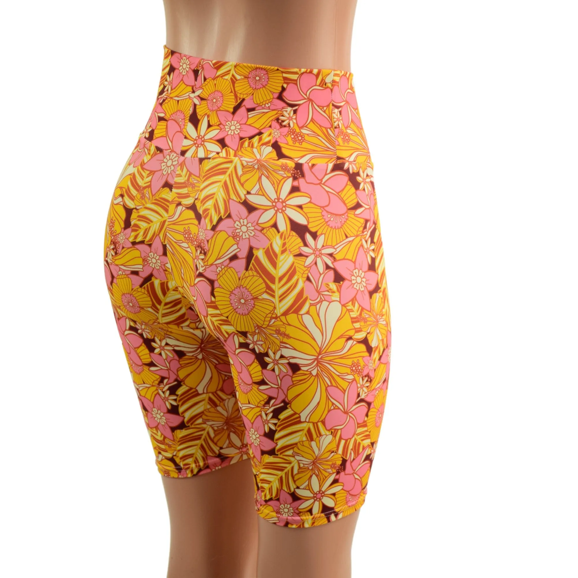 What The Floral High Waist Bike Shorts Ready To Ship
