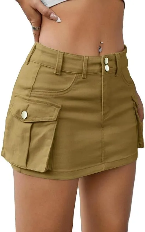Y2k Low Waist Jeans Skirts for Women E Girls 90s Streetwear Patchwork A-line Skirts Harajuku Wrap Short Skirt