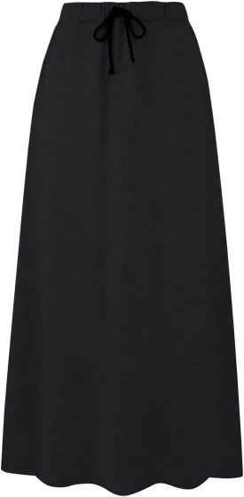 Ylingjun Womens Warm Fleece Lined Long Jersey Skirts Elastic Waist A Line Flared Winter Skirt